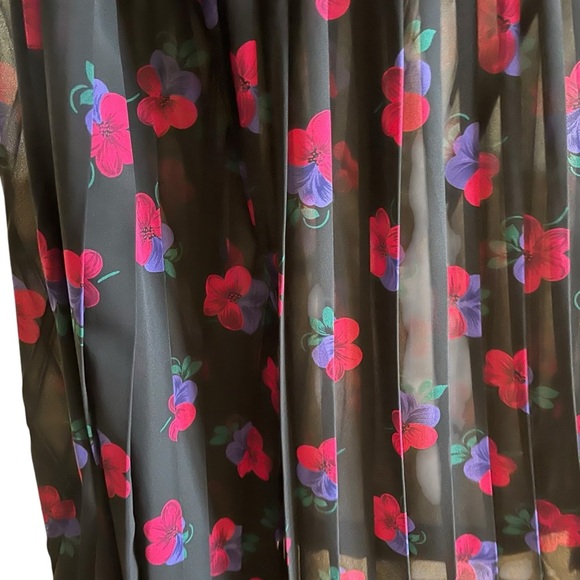 Vintage Country Sophisticates Pendleton Floral Pleated midi skirt sheer size S - Picture 7 of 9